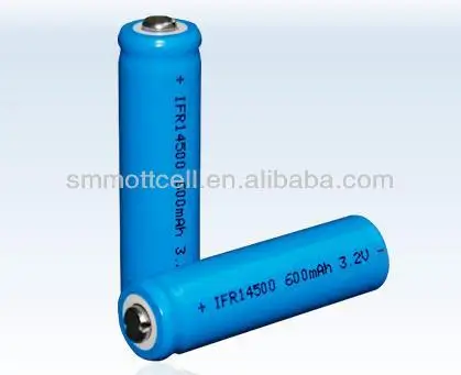 Baterai lithium ion kecil IFR14500 3.2V 500mAh 0