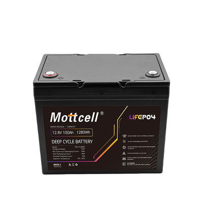1280Wh Ringan 12V LiFePO4 Baterai isi ulang 100Ah LiFePO4 Sumber Daya Dengan Perlindungan IP67